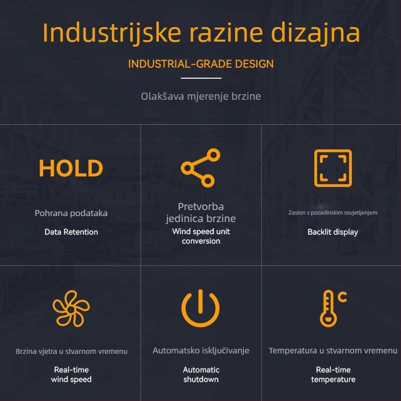 Digitalni ručni mini mjerač brzine vjetra s impelerom, mjerenje protoka zraka, model ST9606