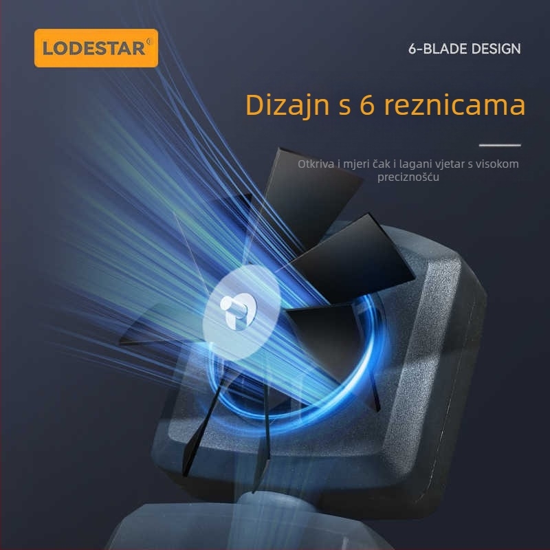 Digitalni ručni mini mjerač brzine vjetra s impelerom, mjerenje protoka zraka, model ST9606