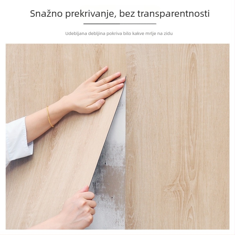 SXP zidna naljepnica — imitacija drveta, samoljepljiva, vodootporna, otporna na mrlje i ulje, otporna na plijesan, jednobojna, 1 list, moderni minimalistički stil