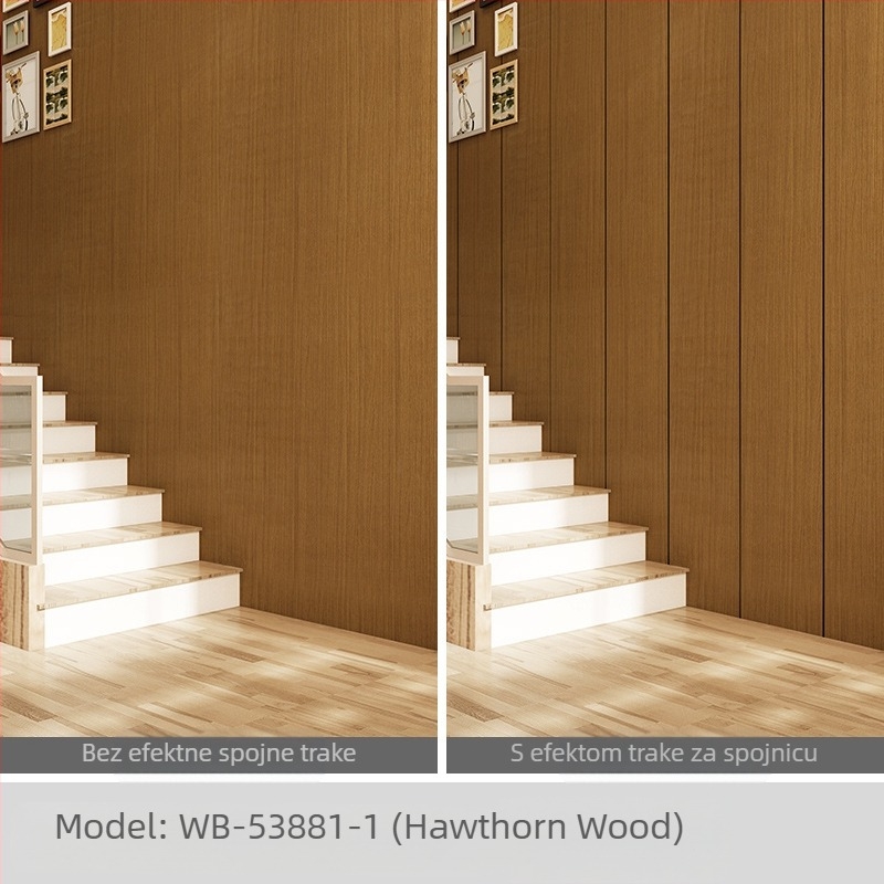 SXP zidna naljepnica — imitacija drveta, samoljepljiva, vodootporna, otporna na mrlje i ulje, otporna na plijesan, jednobojna, 1 list, moderni minimalistički stil