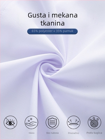 Muški liječnički kaput, dugi rukavi, s funkcijom anti-nabor, materijal od pamuk-mješavine, podstava od poliestera, radna odjeća za zdravstvenu skrbi