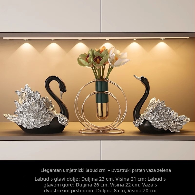 Stalak za vino u obliku labuda — smola, luksuzan stil