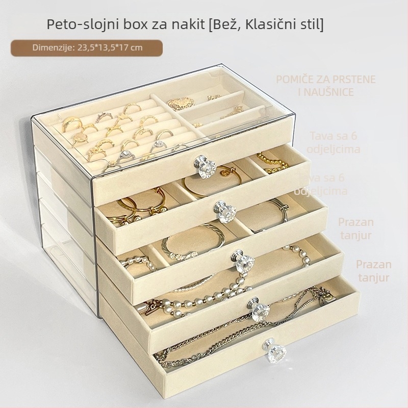 Kutija za pohranu nakita s ladicom, višeslojna, plastična, podrijetlo Zhejiang