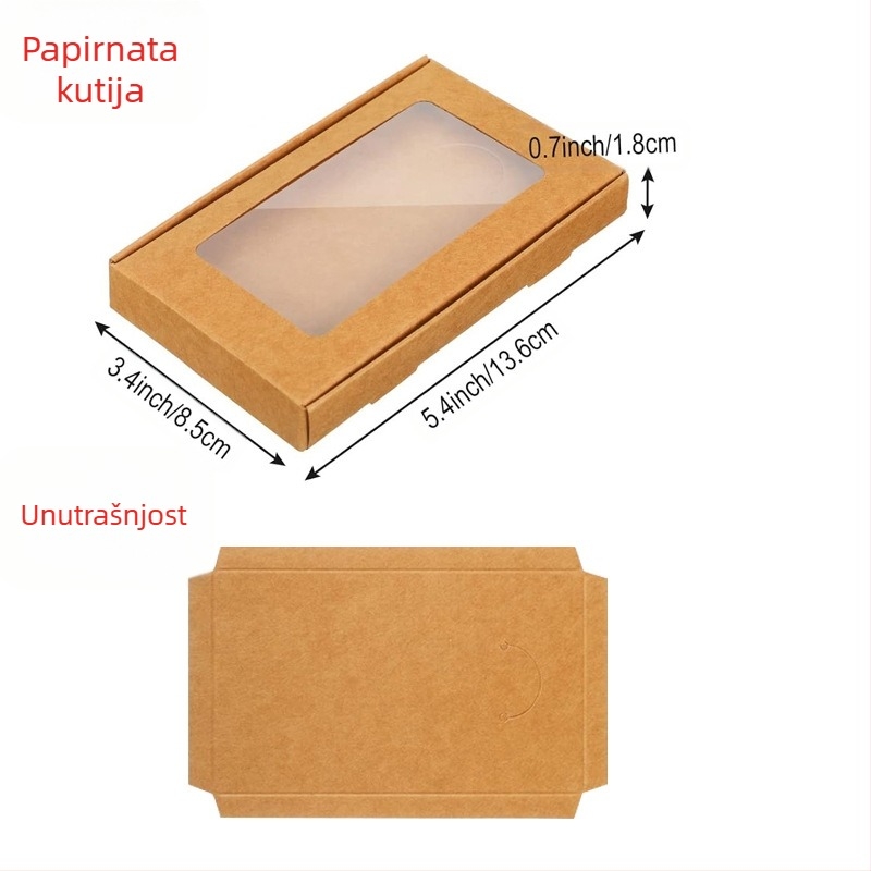 Kutija za nakit – sklopiva kraft papir kutija, gravurni ispis, 300 gsm papir/karton.