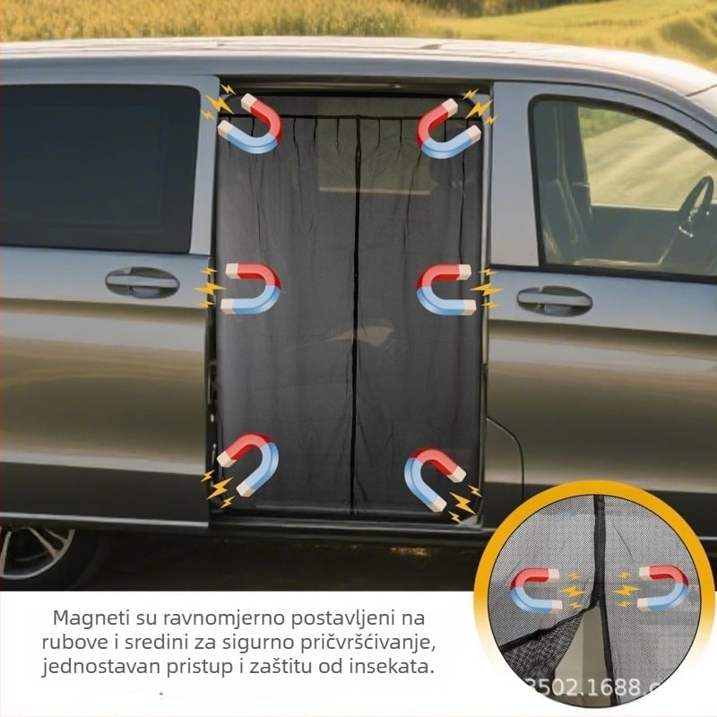 Magnetična mreža protiv komaraca za MPV automobil – mreža poluprozirna, visi tip pričvršćivanja, univerzalna primjena, broj proizvoda MZSNSQ-339