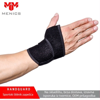 Zglobna zaštita s kompresijom i prozračnom tkaninom, upija znoj za fitness (materijal: diving material; zaštićeni dio: zglob ručnog zgloba; kategorija: bracer; pogodno za sve sportove)