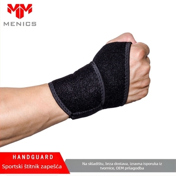 Zglobna zaštita s kompresijom i prozračnom tkaninom, upija znoj za fitness (materijal: diving material; zaštićeni dio: zglob ručnog zgloba; kategorija: bracer; pogodno za sve sportove)