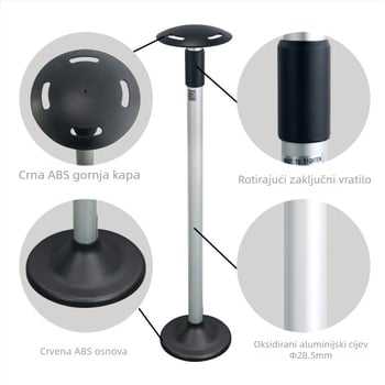 Podržna šipka za navlaku broda | aluminijska cijev + najlon plastika • Marka: Enhua • Model: 72008-WBS • Standardni dio