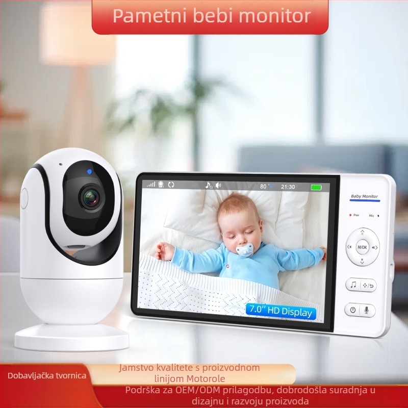 Anrubang baby monitor - Bez Wi‑Fi, 720P video monitor s noćnim vidom, paket od 18 komada