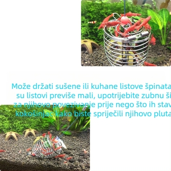 Kavez za hranjenje ukrasnih kozica od nehrđajućeg čelika, Levana, podrijetlo Shandong, za akvarij, 1 kom.