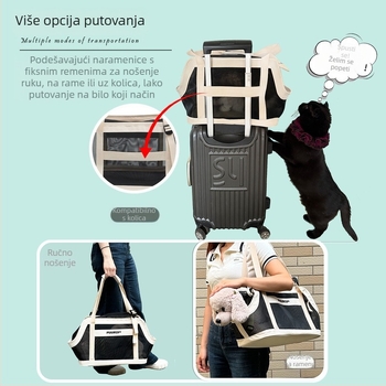 Kožna torba za mačke, ljetna prozračnost, kapacitet 25 L; nosivo na ramenu ili crossbody, elegantna i praktična
