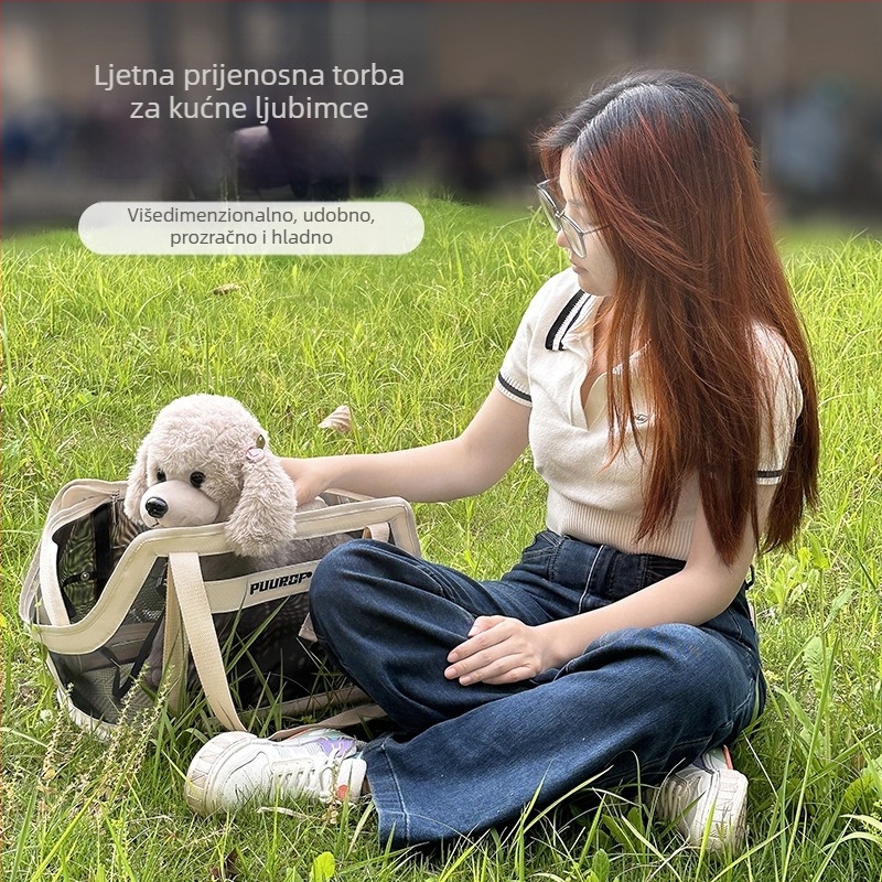 Kožna torba za mačke, ljetna prozračnost, kapacitet 25 L; nosivo na ramenu ili crossbody, elegantna i praktična