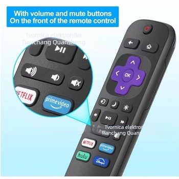 QC daljinski upravljač za Roku TV – model New Side Key, domet 15 m, za televizor