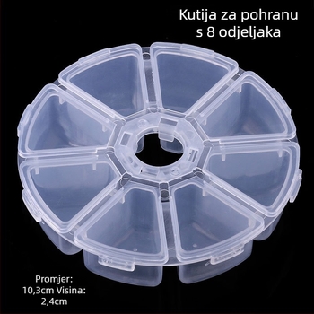 8-komorna prozirna kutija za mamce, plastična (Brend: New York; Podrijetlo: Kina; Materijal: Plastika)