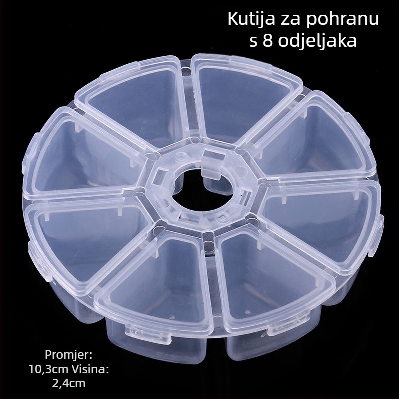 8-komorna prozirna kutija za mamce, plastična (Brend: New York; Podrijetlo: Kina; Materijal: Plastika)