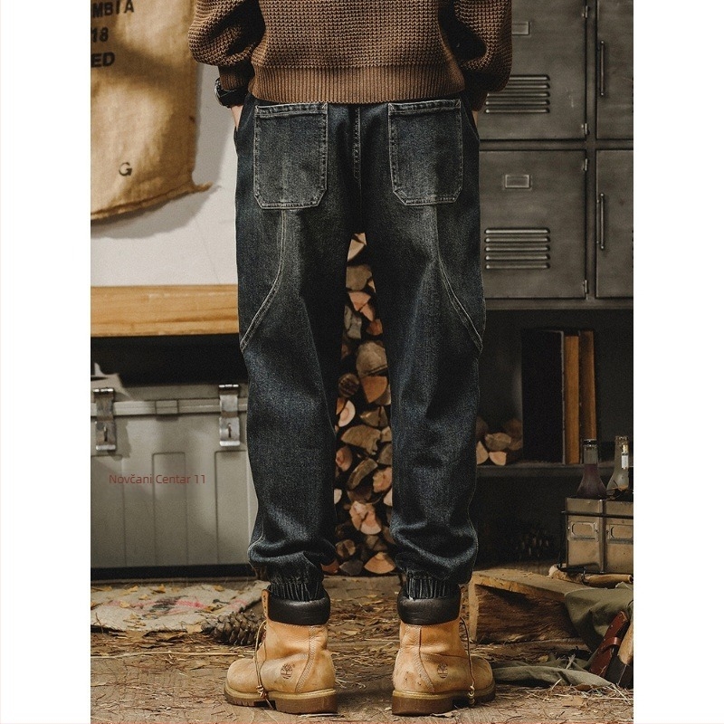 Traperice - američki stil, teški retro, Amica Basic, pamuk, pet džepova, ravni kroj nogavica, za zimu