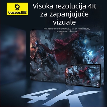 Baseus USB-C na USB-C kabel za brzo punjenje, 1,5 m, 100 W, cinkova legura