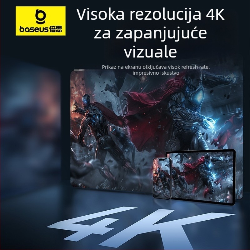 Baseus USB-C na USB-C kabel za brzo punjenje, 1,5 m, 100 W, cinkova legura