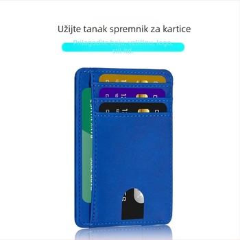 PU kožna torbica za putovnicu i kartice, s više pretinaca za kartice, putovnicu i dokumente, unisex, vodoravni kvadratni dizajn, otisak logotipa