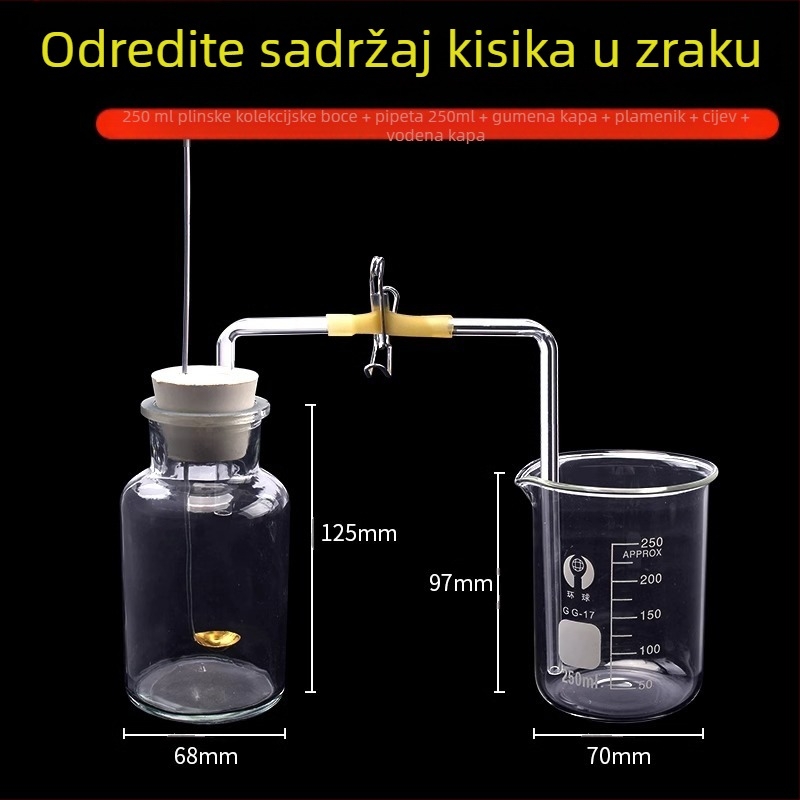 Naučno pomagalo za mjerenje sadržaja kisika u zraku sagorijevanjem crvenog fosfora