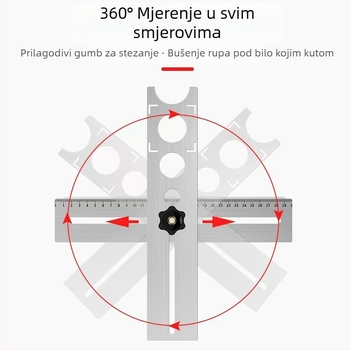 Yilin Mjerilo za pozicioniranje rupa za keramičke pločice i staklo – 60 pozicija, uz torbicu i maticu
