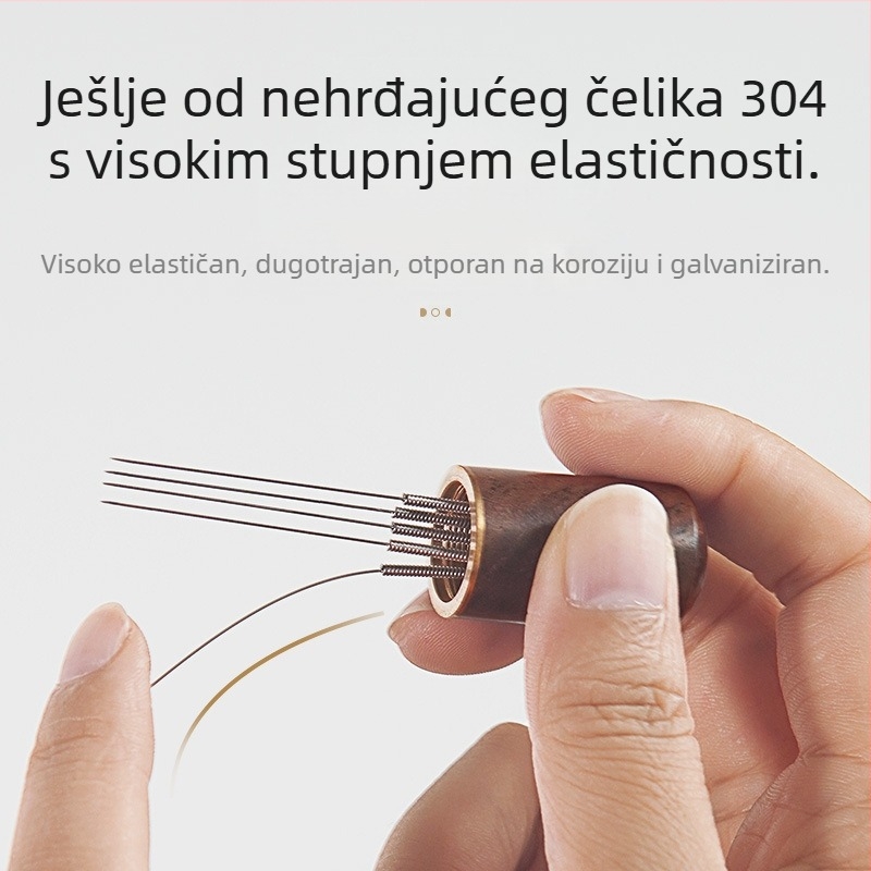 WDT mini igla za distribuciju praha kave — nehrđajući čelik, ručna izrada, visoke klase, KOFFR