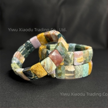 Narukvica od prirodnog sjenčastog ahata – unisex, lagani luksuz, romboidni oblik, polirani završetak