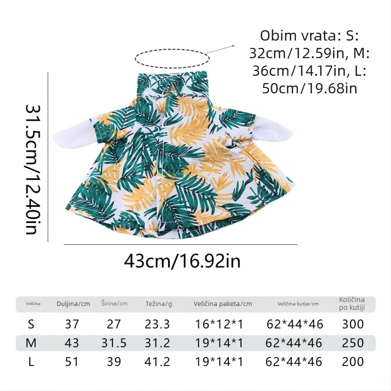 Košulja u skandinavskom stilu, poliester, Pet taro, za patke