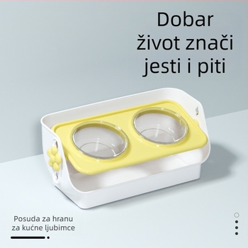 Ojačana dvostruka zdjela protiv prosipanja za hranjenje i piće mačaka (ABS)