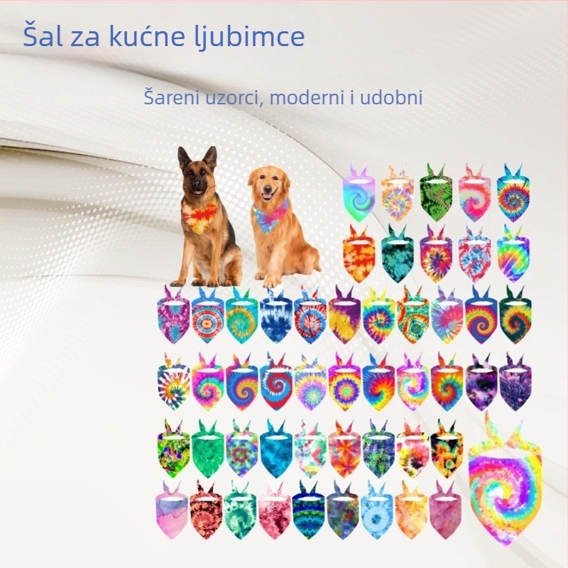 Trokutasti šal za kućne ljubimce (prilagođeni uzorak, poliester, pleteni materijal, tiskanje)