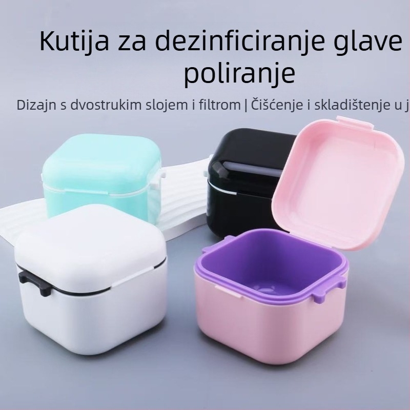 Plastična kutija za dezinfekciju i čišćenje alata za nokte s namakanjem u alkohol; neto sadržaj 30