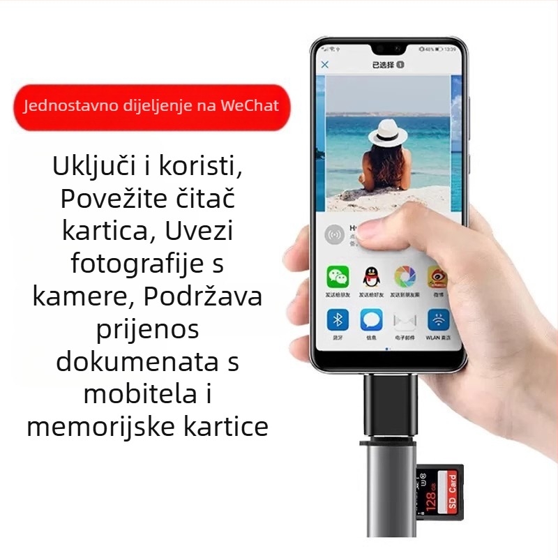 OTG USB 3.0 adapter za iPhone 12/13/14 – čita USB stick, podržava mikrofon, miš i tipkovnicu
