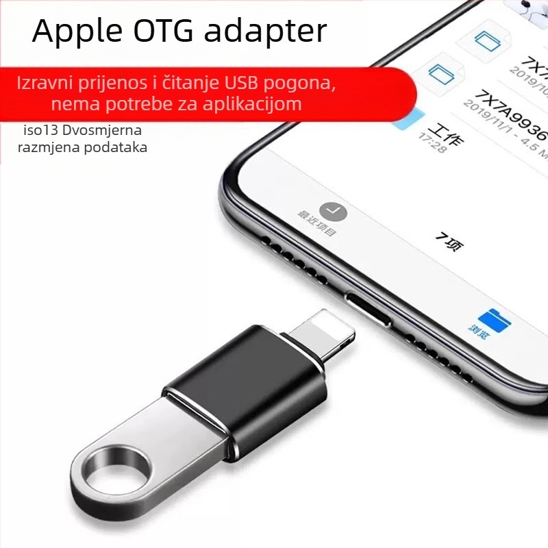 OTG USB 3.0 adapter za iPhone 12/13/14 – čita USB stick, podržava mikrofon, miš i tipkovnicu