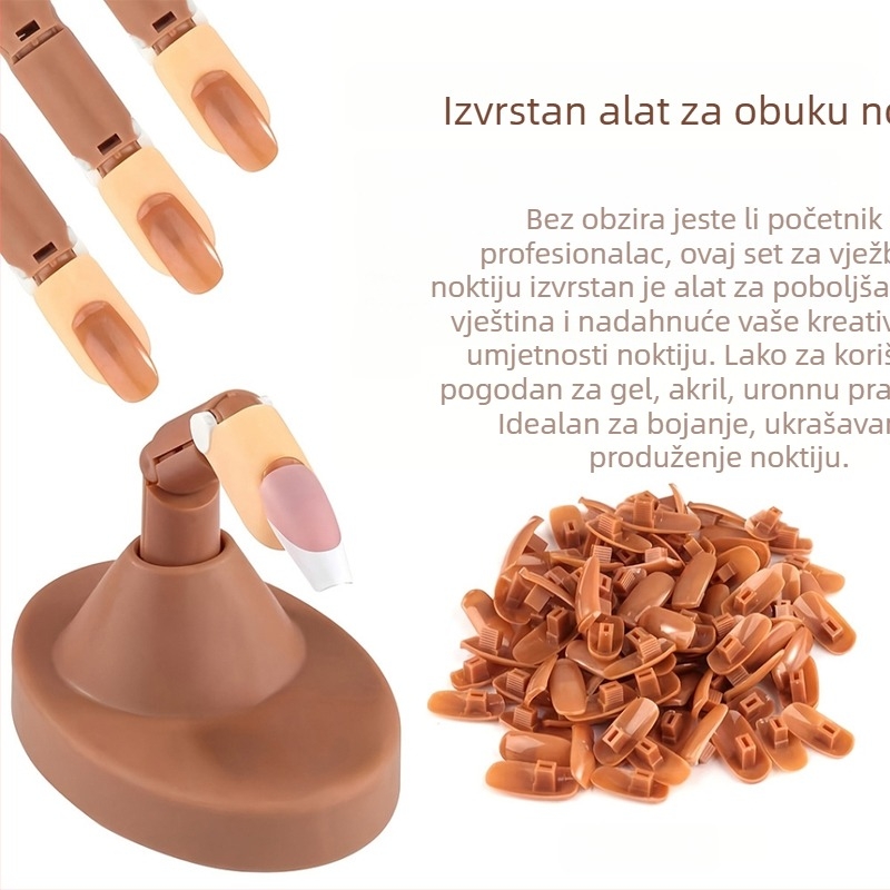 Model ruke za vježbanje noktiju s pokretnim savitljivim zglobovima, ovalni oblik, nosivi, marka Yijiayi