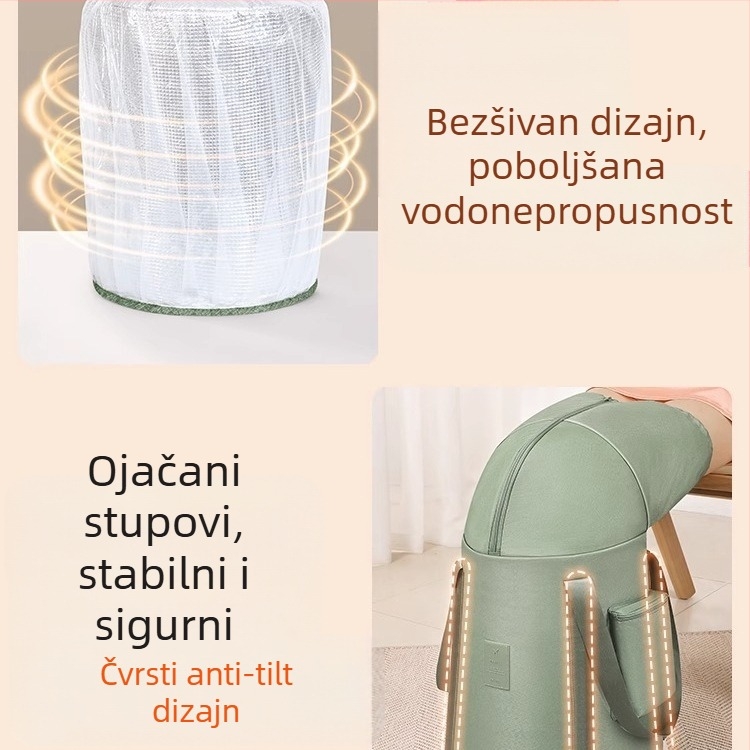 Prijenosna kadica za namakanje stopala, iznad koljena, duboka, keramička, sklopiva, s zadržavanjem topline