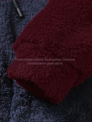 Muška hoodie s kapuljom, pulover stil, fleece podstava, 100% poliester, zimsku upotrebu