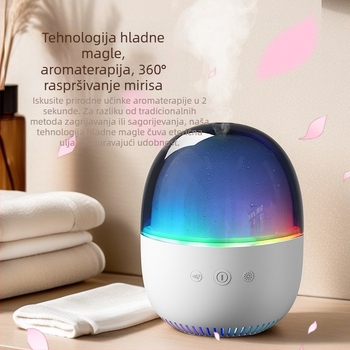 Ultrazvučni aromaterapijski ovlaživač USB napajanje, kompaktan stolni dizajn, za prostorije do 10 m², 0,5 L spremnik, tih ispod 36 dB