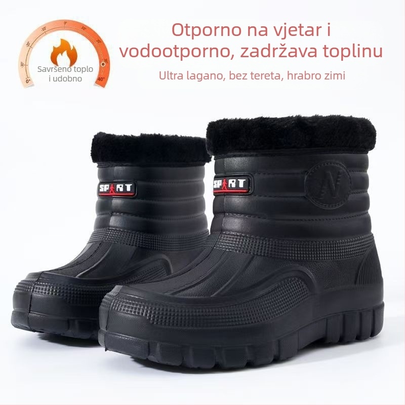 Muške zimske čizme za snijeg s EVA gornjim dijelom, EVA pjenom na đonu, okrugli vrh, niska potpetica (1–3 cm)