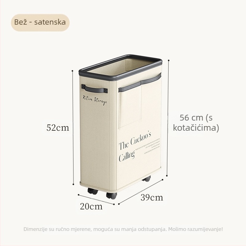 Kutija za pohranu joge, sklopiva, s 360° okretljivim kotačićima, kapacitet 40–50 L, dimenzije 56×39×20 cm