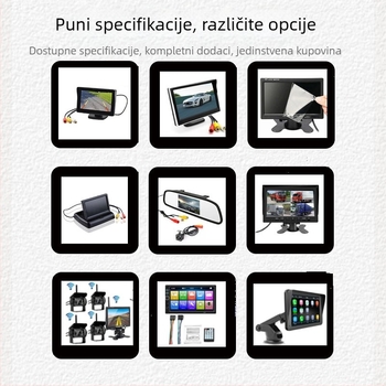 Auto zaslon za retrovizor s kamerom, TN zaslon, rezolucija 480P-720P, AV ulaz, univerzalna kompatibilnost