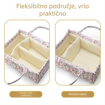 Torba za mamu s cvjetnim uzorkom — velur materijal, podstava od poliestera, stil osvježavajuć i sladak, lagana i skladna