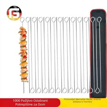 GF nehrđajući čelik 24-komplet ražnjića za roštilj s visećim prstenima za vanjsku pripremu hrane