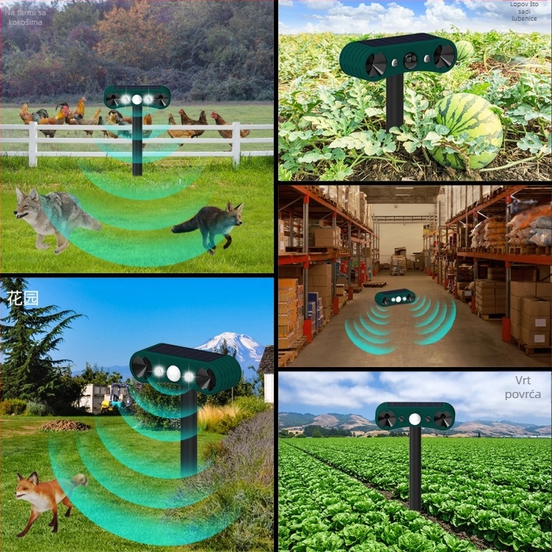 Infrared alarmna središnja jedinica s ultrazvučnim repelentom štetočina, model N911W, napajanje 3.7V, pogodna za trgovine, domove, skladišta, rezidencijalne zone, zgrade i garaže.