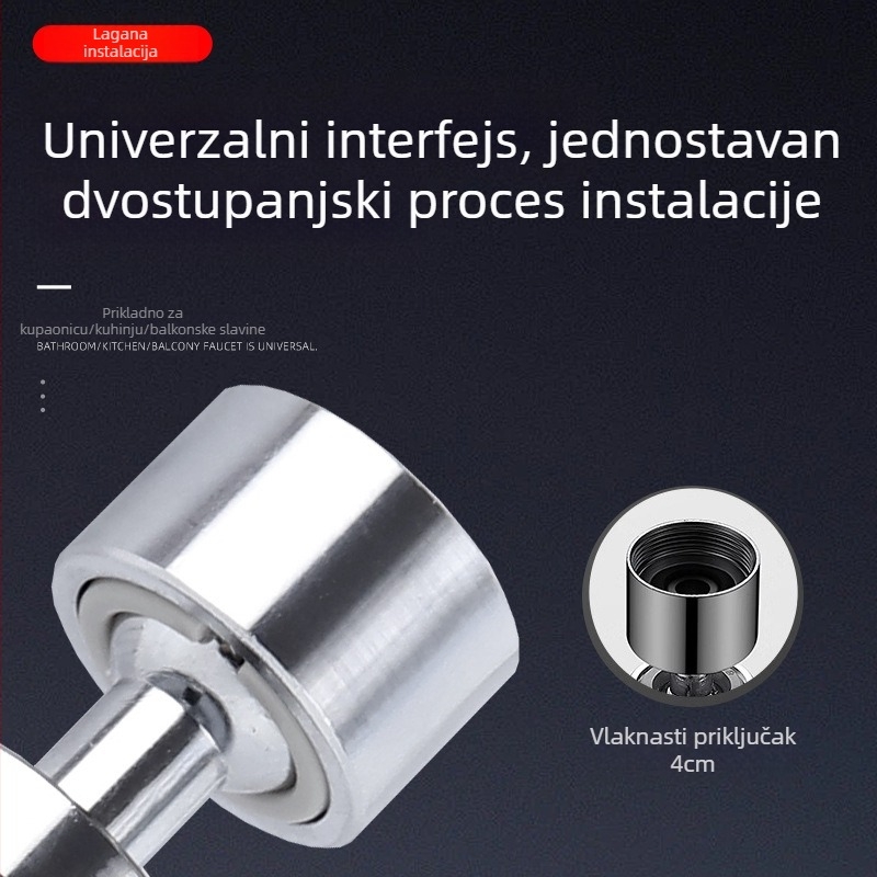 Glava slavine s tri brzine protiv prskanja, dvostruko okretanje kuglica, ABS nehrđajući čelik, navoj, podizanje