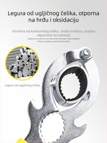 Ključ za uklanjanje aeratora slavine — Odvojivi alat za izljev, Univerzalni okrugli cijev ključ (Čelik s karbonom; Tip: soket ključ; Model: YZ735255798860; Marka: Druga)