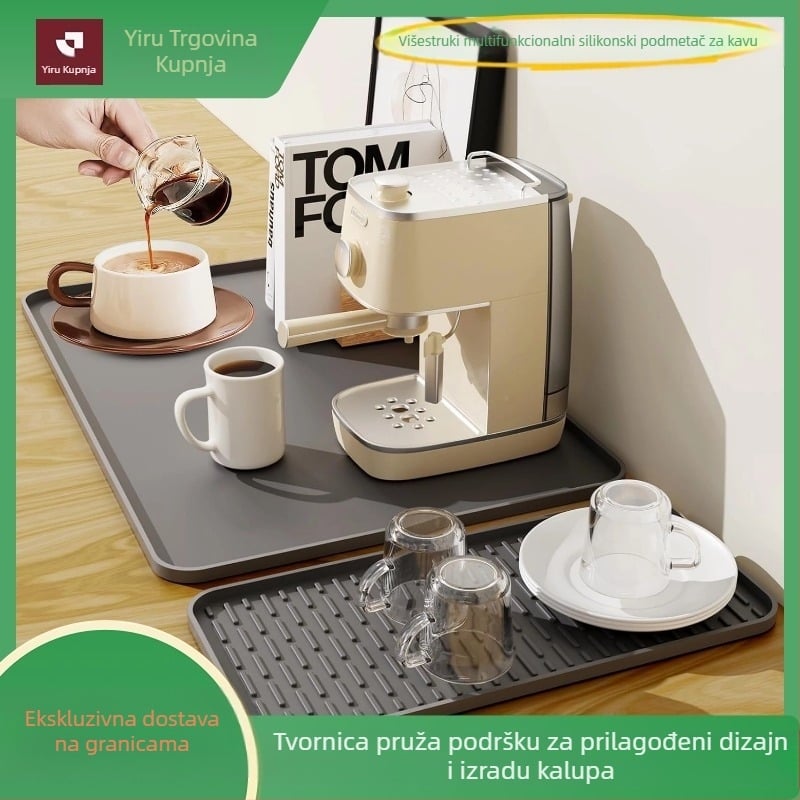 Silikonska podloga za sušenje - otporná na toplinu, četvrtastog oblika, jednobojna, premium, moderni minimalistički stil