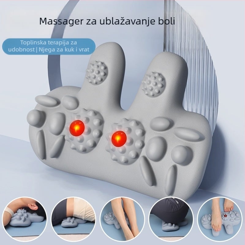 Električni masažer za vrat, ramena i leđa s grijanjem — bežični daljinski upravljač, vremensko programiranje, mehaničko upravljanje, DR.MEETI 002