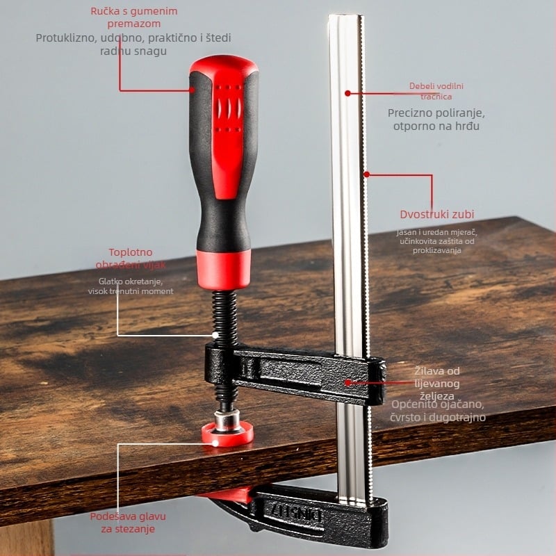 F-klip za drvnu industriju, industrijske klase, materijal: Ma steel + cast iron, primjena: pričvršćivanje drva