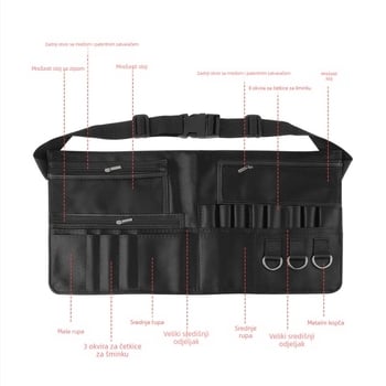 Set kistova za šminku u kaišu torbi, 20 kom.; vrećasta torba za pohranu; drška od Oxford tkanine; duljina dlake 24,5 cm; ukupna duljina 24,5 cm