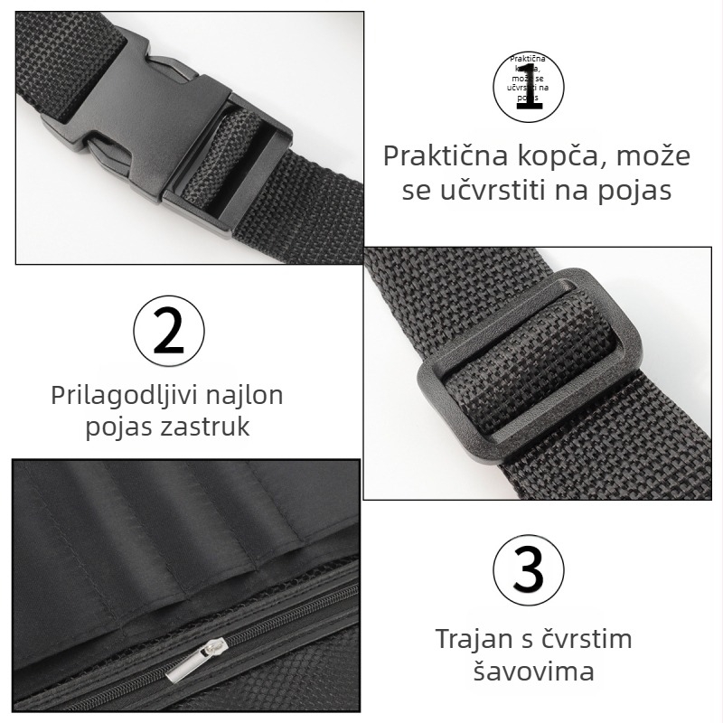Set kistova za šminku u kaišu torbi, 20 kom.; vrećasta torba za pohranu; drška od Oxford tkanine; duljina dlake 24,5 cm; ukupna duljina 24,5 cm